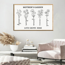 Load image into Gallery viewer, Custom Birth Flower Canvas Poster - Unique Family Gifts
