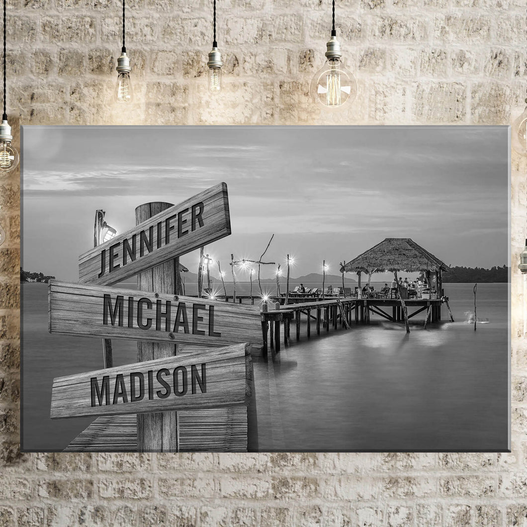 Jetty Night Multi-Names Premium Canvas Poster