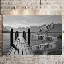 Load image into Gallery viewer, Lake Dock Multi-Names Premium Canvas
