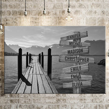 Load image into Gallery viewer, Lake Dock Multi-Names Premium Canvas
