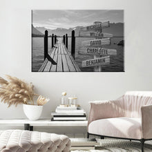 Load image into Gallery viewer, Lake Dock Multi-Names Premium Canvas
