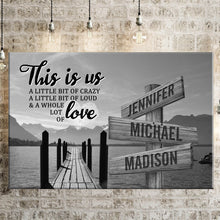 Load image into Gallery viewer, Lake Dock Personalized &quot;THIS IS US&quot; Multi-Names Premium Canvas Poster

