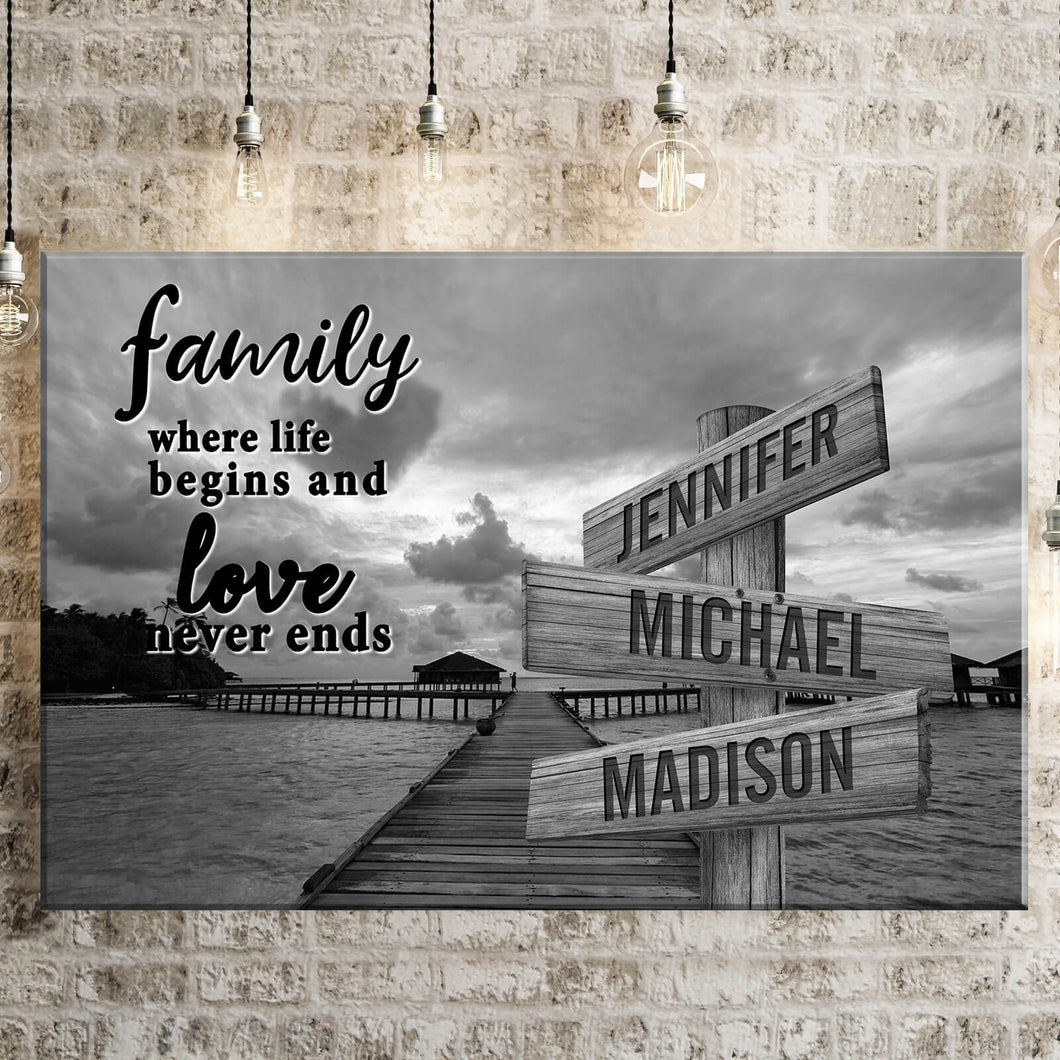 Maldives Scenery  Where Life Begins And Love Never Ends Multi-Names Premium Canvas Poster