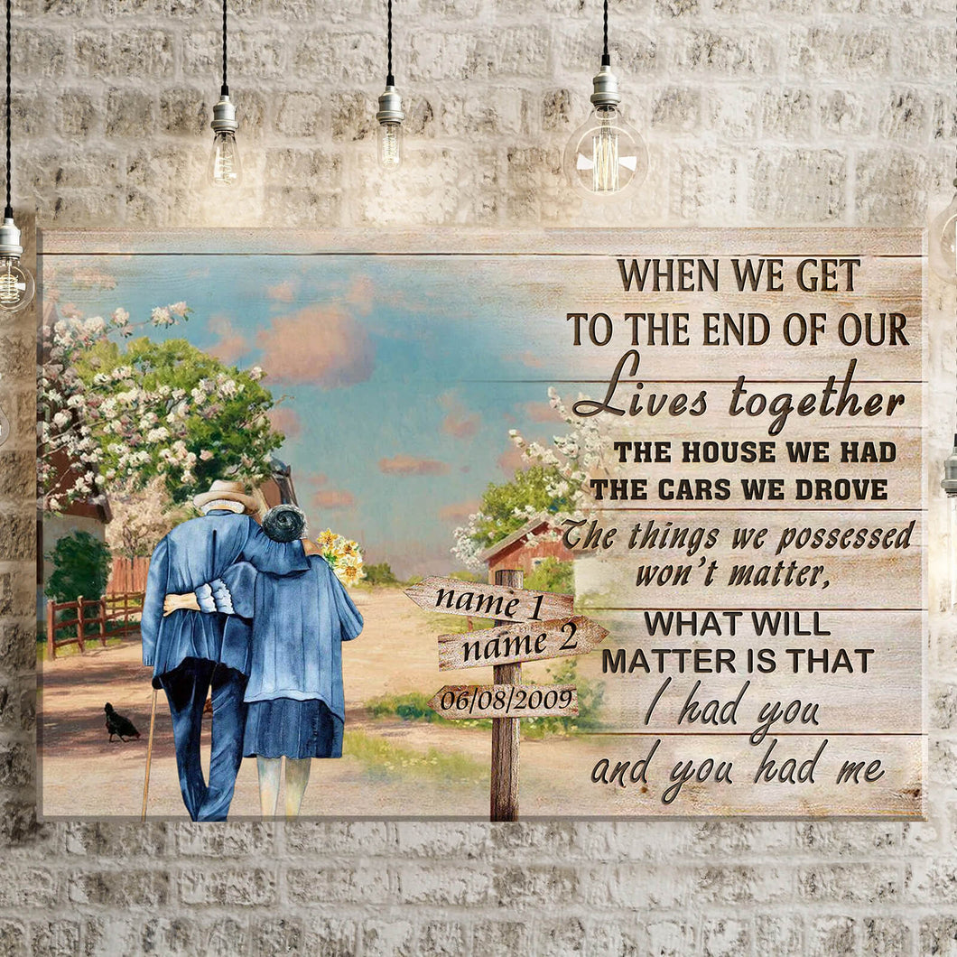 I Had You And You Had Me Personalized Couple Canvas Poster