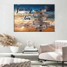 Load image into Gallery viewer, New Ocean Sunset Color A Little Whole Lot of Love Multi-Names Premium Canvas Poster
