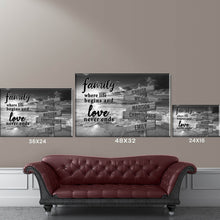 Load image into Gallery viewer, Ocean Sunset  Where Life Begins And Love Never Ends Multi-Names Premium Canvas Poster
