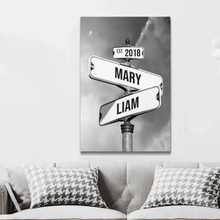 Load image into Gallery viewer, Personalized Canvas &quot;Vintage Street Sign for couples&quot;
