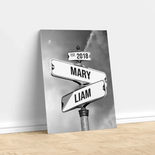 Load image into Gallery viewer, Personalized Canvas &quot;Vintage Street Sign for couples&quot;
