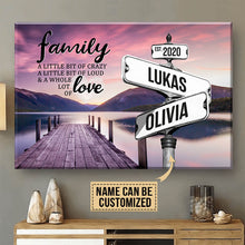 Load image into Gallery viewer, River Pier Color Vintage Street Sign for couples Multi-Names Premium Canvas
