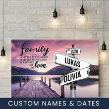 Load image into Gallery viewer, River Pier Color Vintage Street Sign for couples Multi-Names Premium Canvas
