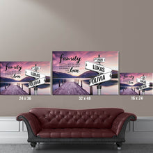 Load image into Gallery viewer, River Pier Color Vintage Street Sign for couples Multi-Names Premium Canvas
