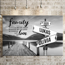 Load image into Gallery viewer, River Pier Vintage Street Sign for couples Multi-Names Premium Canvas
