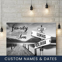 Load image into Gallery viewer, River Pier Vintage Street Sign for couples Multi-Names Premium Canvas
