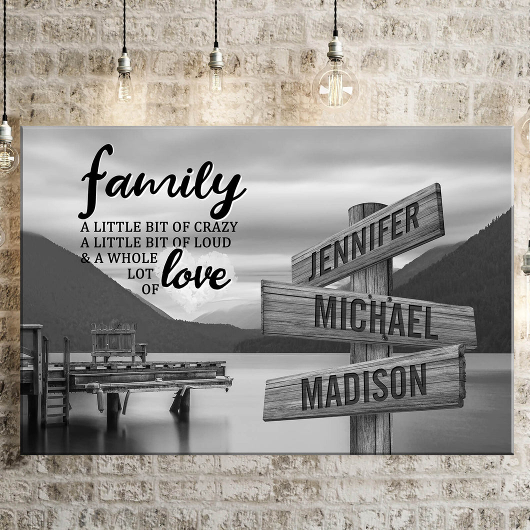 Scenic View Of Pier A Little Whole Lot of Love Multi-Names Premium Canvas Poster