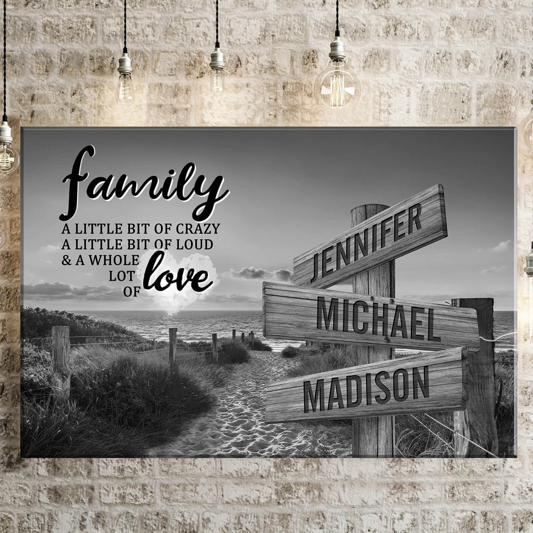 Summer Beach Sunset A Little Whole Lot of Love Multi-Names Premium Canvas Poster