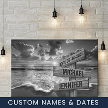 Load image into Gallery viewer, Sunrise &amp; Beach Multi-Names Premium Canvas Poster

