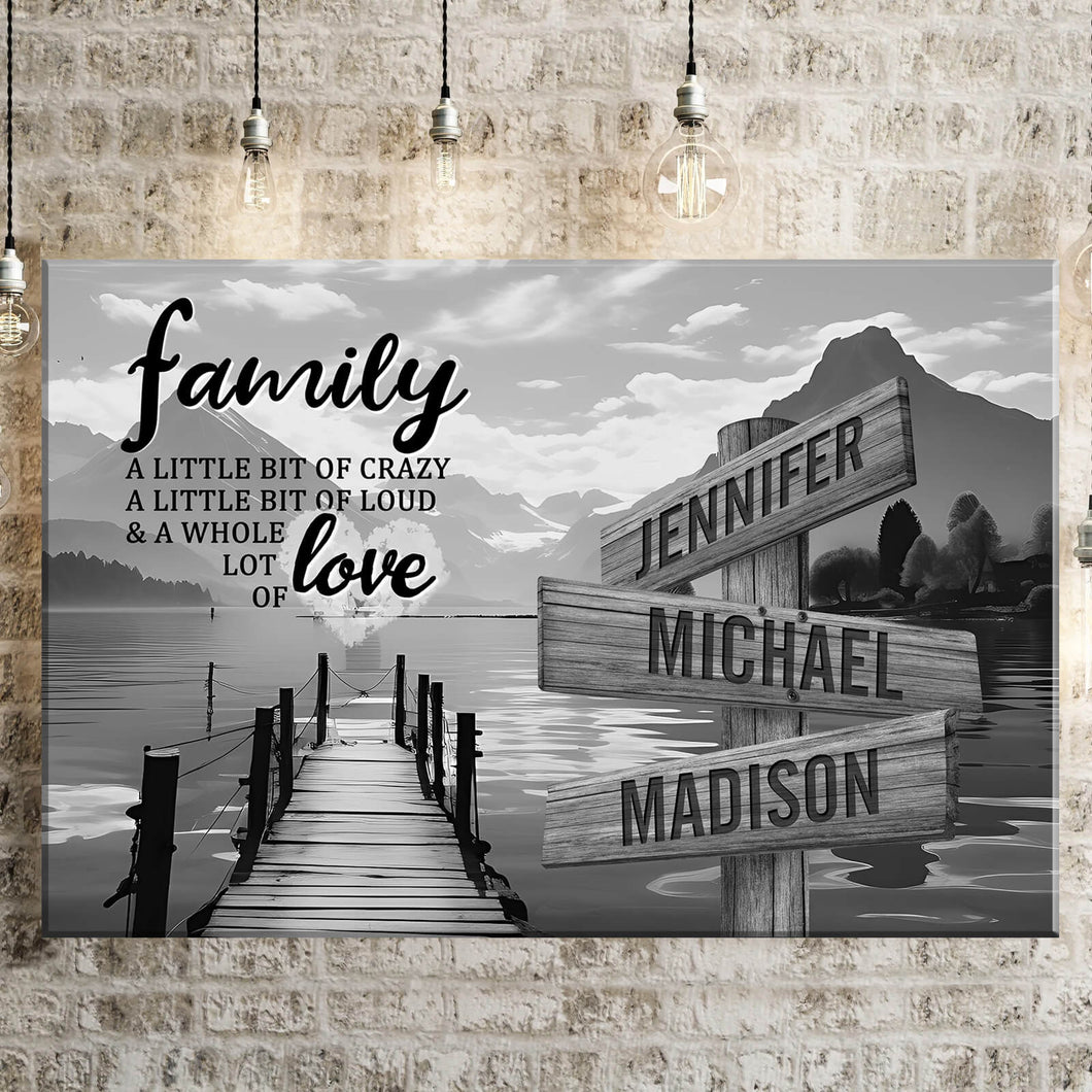 Sunshine Pier A Little Whole Lot of Love Multi-Names Premium Canvas Poster