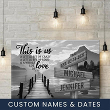 Load image into Gallery viewer, Sunshine Pier Personalized &quot;THIS IS US&quot; Multi-Names Premium Canvas Poster
