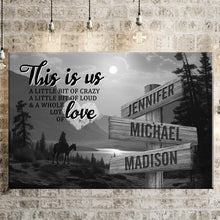 Load image into Gallery viewer, Surrounded by Mountains Personalized &quot;THIS IS US&quot; Multi-Names Premium Canvas Poster
