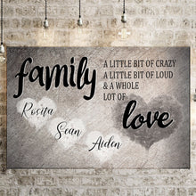 Load image into Gallery viewer, For Family a Love Personalized Custom Premium Canvas Poster
