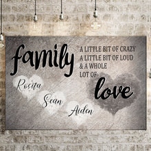 Load image into Gallery viewer, For Family a Love Personalized Custom Premium Canvas
