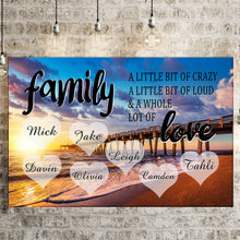 Load image into Gallery viewer, Personalized Family Color Ocean Pier Multi-Names Premium Canvas Poster
