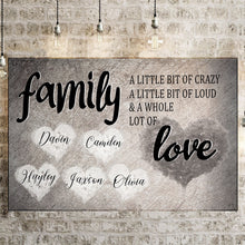 Load image into Gallery viewer, For Family a Love Personalized Custom Premium Canvas Poster
