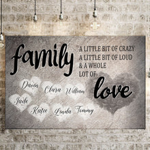 Load image into Gallery viewer, For Family a Love Personalized Custom Premium Canvas Poster
