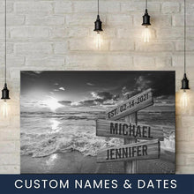 Load image into Gallery viewer, Ocean Sunset Multi-Names Premium Canvas Poster
