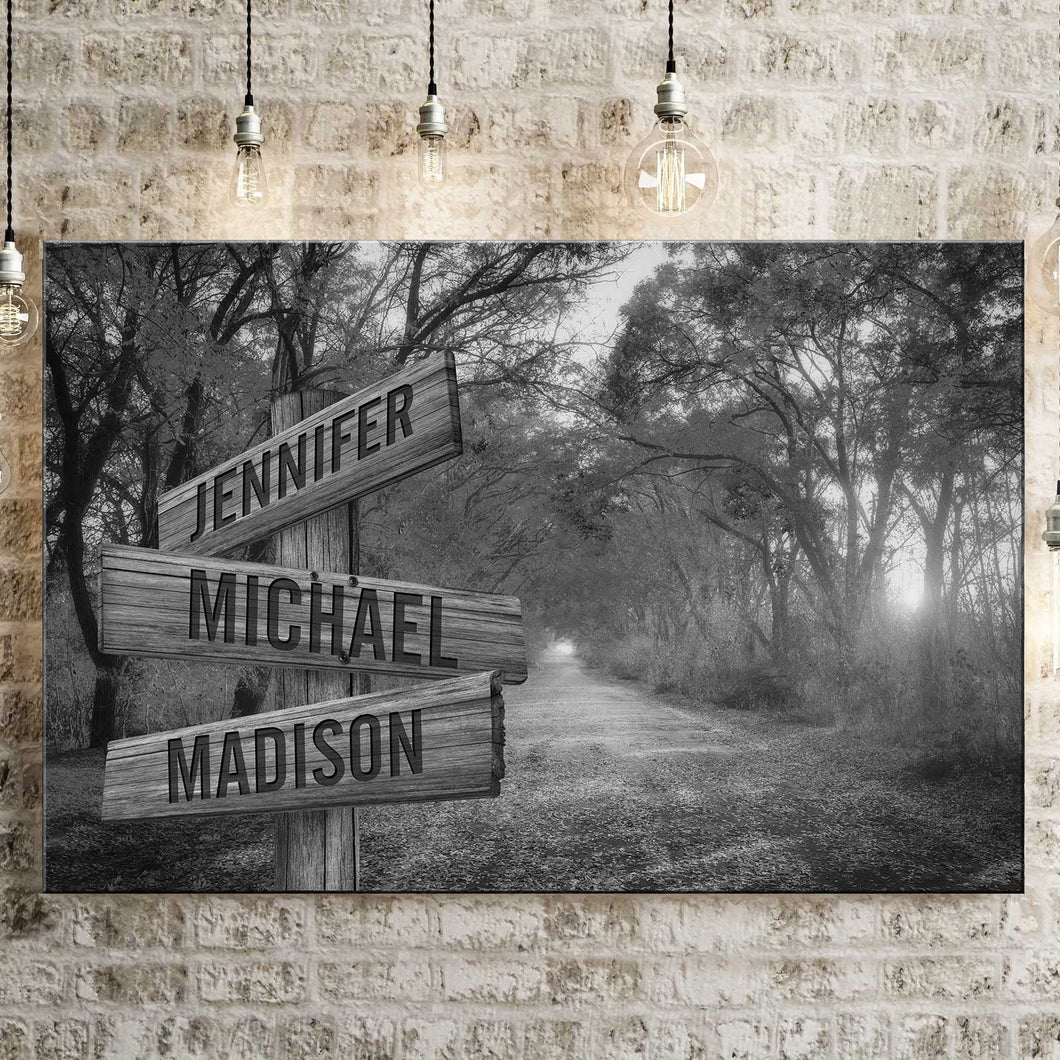 Autumn Road Multi-Names Premium Canvas 2