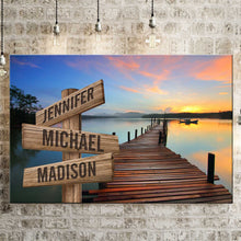 Load image into Gallery viewer, Riverside Scenery Color Multi-Names Premium Canvas
