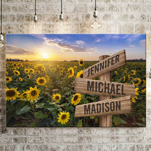 Load image into Gallery viewer, Sunflower Field Color Multi-Names Premium Canvas Poster
