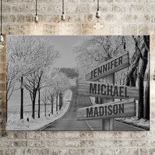 Load image into Gallery viewer, Road Snow Scene Multi-Names Premium Canvas
