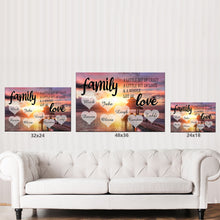 Load image into Gallery viewer, Personalized Family Color Coast Sunset Multi-Names Premium Canvas Poster
