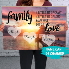 Load image into Gallery viewer, Personalized Family Color Coast Sunset Multi-Names Premium Canvas Poster
