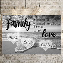 Load image into Gallery viewer, Personalized Family Ocean Sunset Multi-Names Premium Canvas Poster
