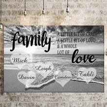 Load image into Gallery viewer, Personalized Family Ocean Sunset Multi-Names Premium Canvas
