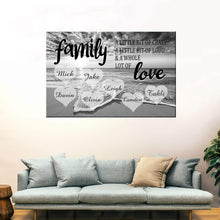 Load image into Gallery viewer, Personalized Family Ocean Sunset Multi-Names Premium Canvas Poster
