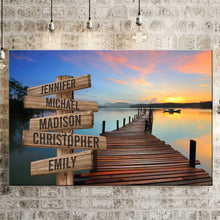 Load image into Gallery viewer, Riverside Scenery Color Multi-Names Premium Canvas
