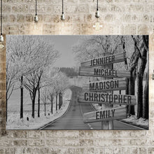 Load image into Gallery viewer, Road Snow Scene Multi-Names Premium Canvas
