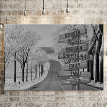 Load image into Gallery viewer, Road Snow Scene Multi-Names Premium Canvas
