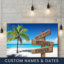 Load image into Gallery viewer, Ocean Breeze Color Multi-Names Premium Canvas Poster
