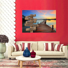 Load image into Gallery viewer, Riverside Scenery Color Multi-Names Premium Canvas
