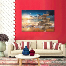 Load image into Gallery viewer, Ocean Sunset Color Multi-Names Premium Canvas Poster
