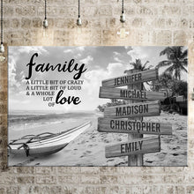 Load image into Gallery viewer, Beach Palm Trees A Little Whole Lot of Love Multi-Names Premium Canvas
