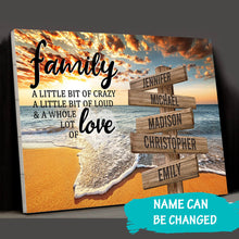 Load image into Gallery viewer, Ocean Sunset Color A Little Whole Lot of Love Multi-Names Premium Canvas
