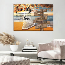 Load image into Gallery viewer, Ocean Sunset Color A Little Whole Lot of Love Multi-Names Premium Canvas
