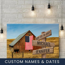 Load image into Gallery viewer, American Barn Color Multi-Names Premium Canvas Poster
