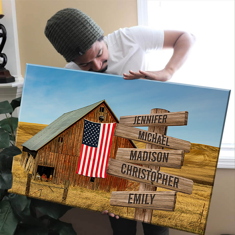 American Barn Color Multi-Names Premium Canvas