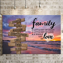 Load image into Gallery viewer, Beach Sunrise Color A Little Whole Lot of Love Multi-Names Premium Canvas
